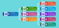 Infographic elements for advertising. Numbered planes in different colors for your text. Grid of the table